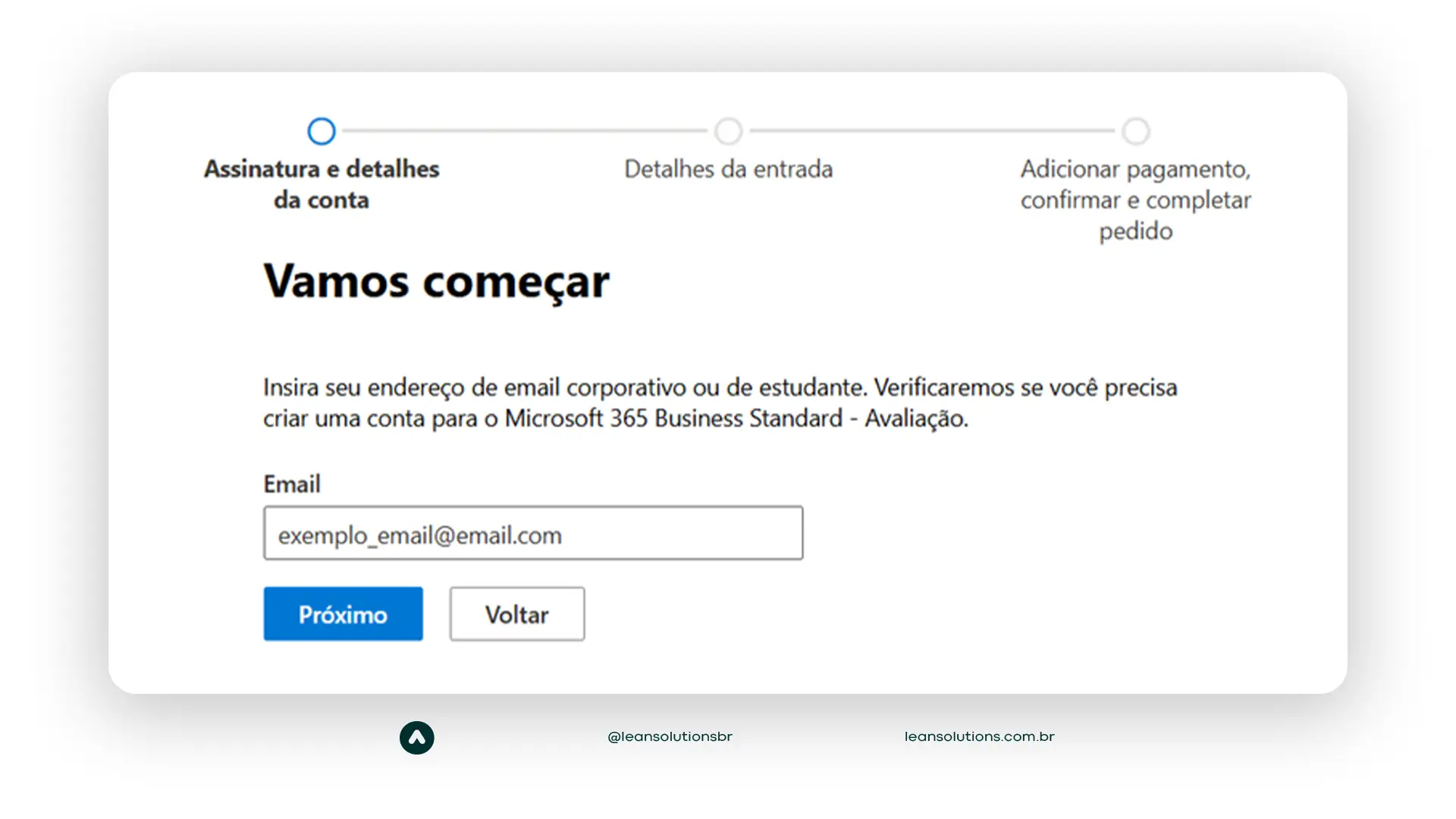 tutorial de como criar conta no microsoft 365